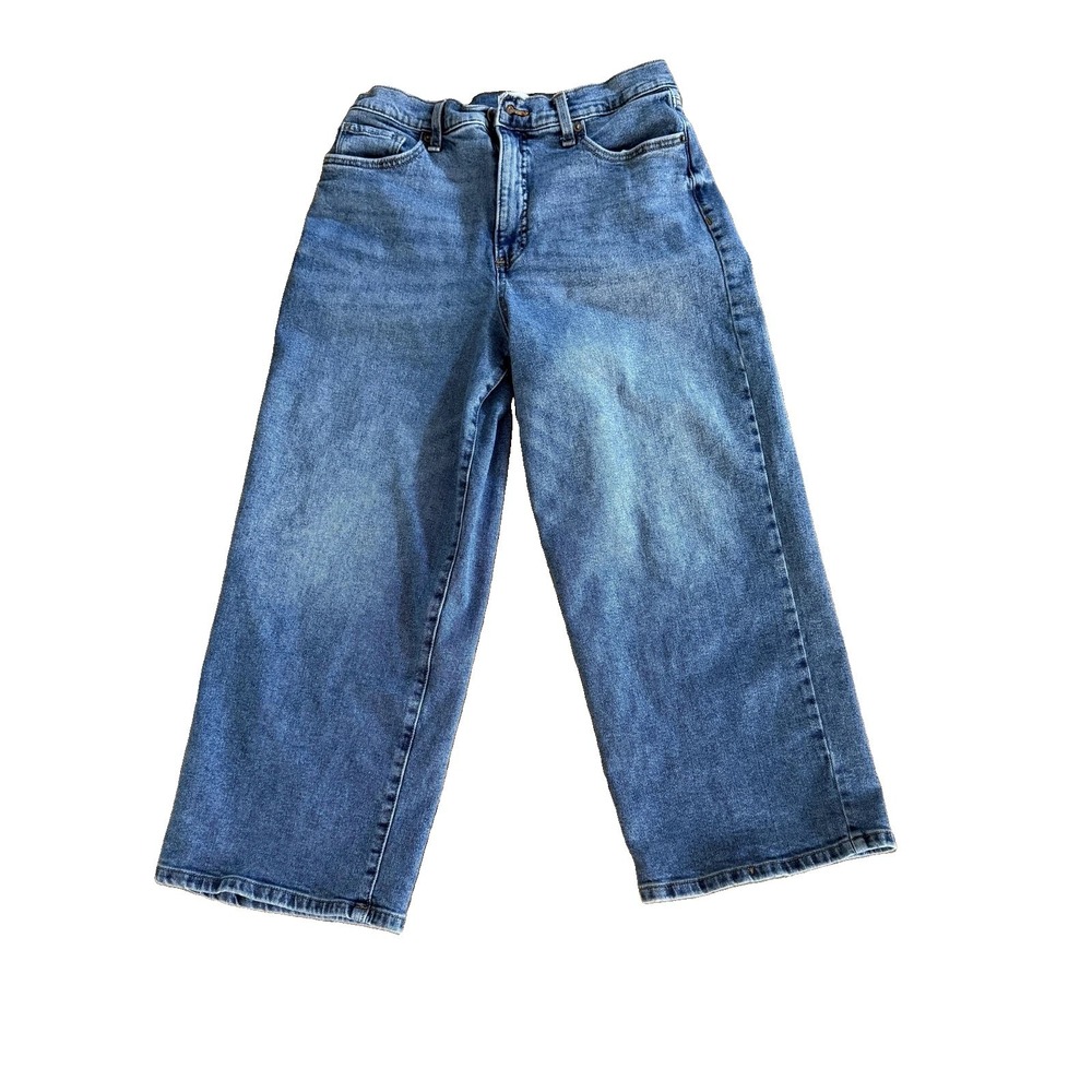 Jessica Simpson Jeans Womens 8 Blue Medium Wash Primrose Wide Leg Crop Denim